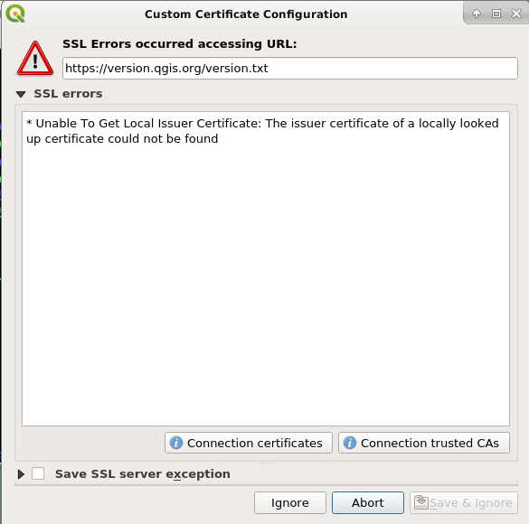 Error unable to get local issuer certificate